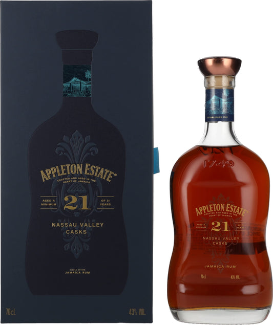 Appleton Estate 21 Years Old Jamaica Rum Nassau Valley Casks 43% Vol. 0,7l in Giftbox