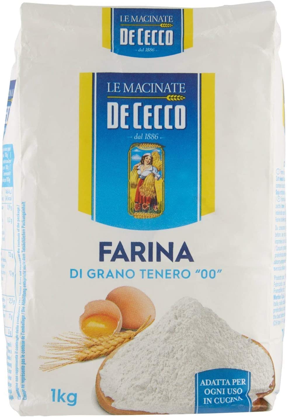 De Cecco 6 x Farina di grano tipo 0 cm 1 kg per le tue esigenze di cottura