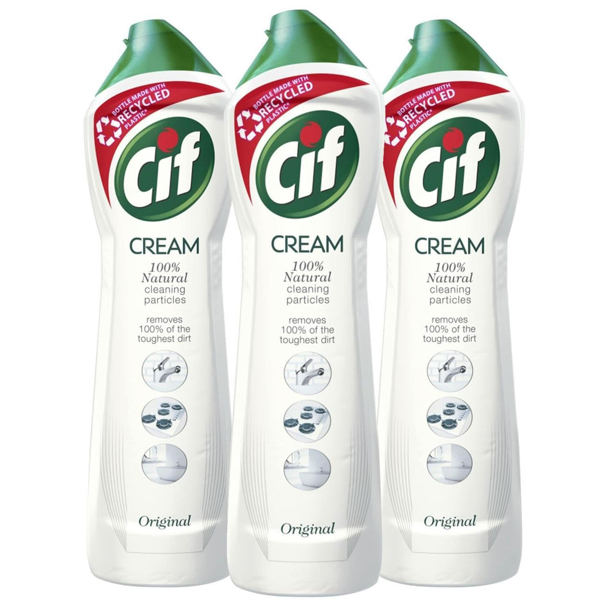 Cif Original Cream Detergente multiuso per superfici arricchito con un fresco profumo oceanico realizzato con particelle detergenti naturali al 100% per una pulizia delicata e affidabile, Multi Buy