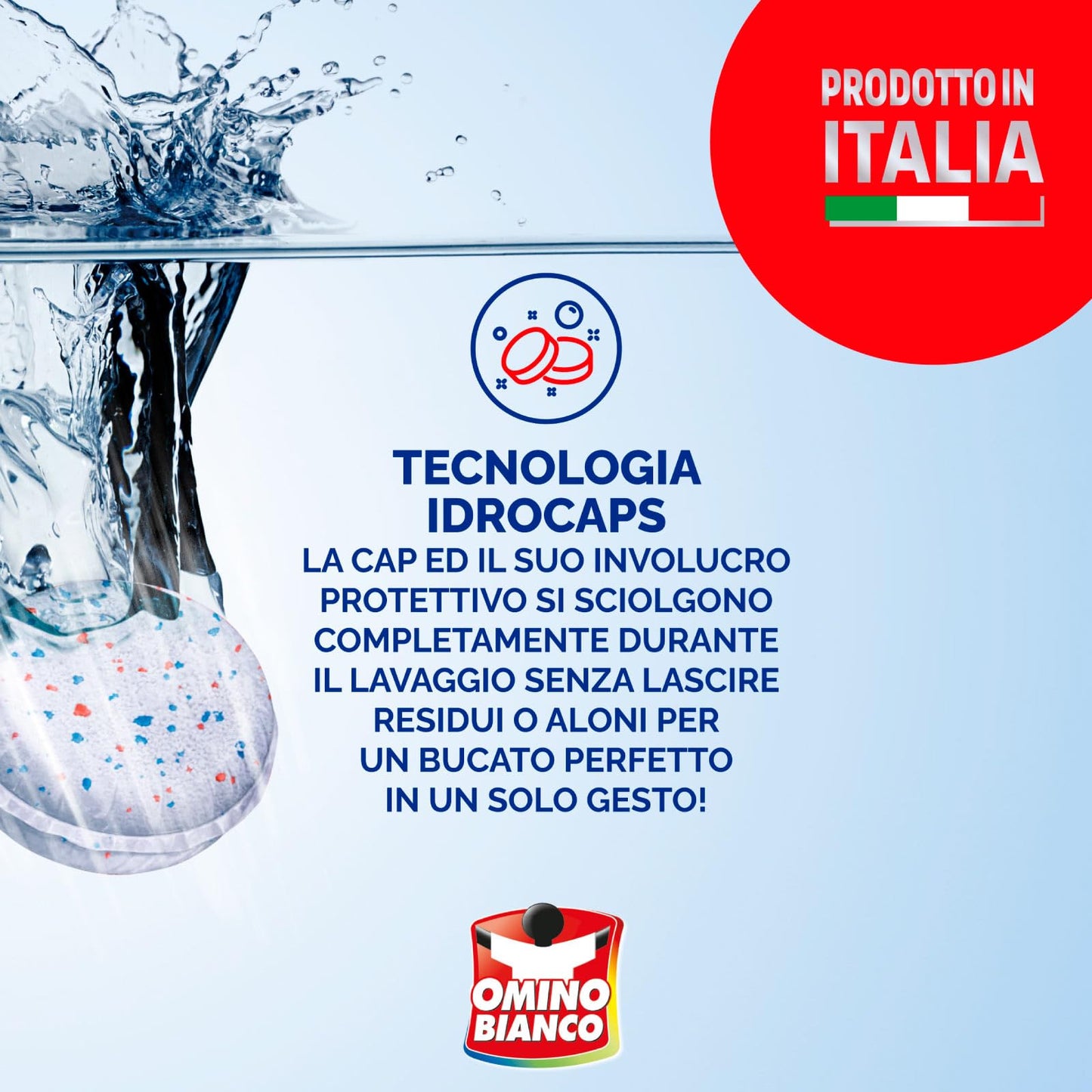 Omino Bianco - Additivo Smacchiante Lavatrice 5 Azioni in 1 Idrocaps, Capsule Idrosolubili per Bucato, Smacchiatore Igienizzante, 3 Confezioni x 10 Caps