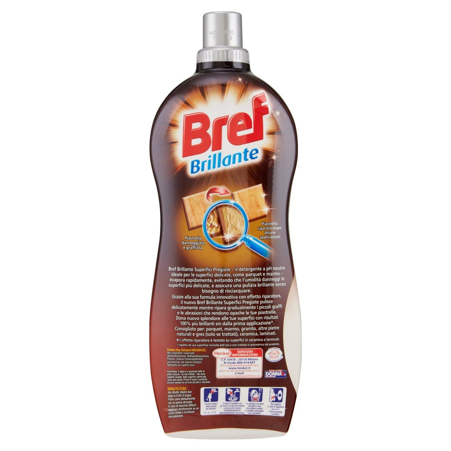Bref Fresh Brillante Detersivo Brillante Pavimenti per Superfici Pregiate, Igiene Casa, 1 Confezione 1250 ml