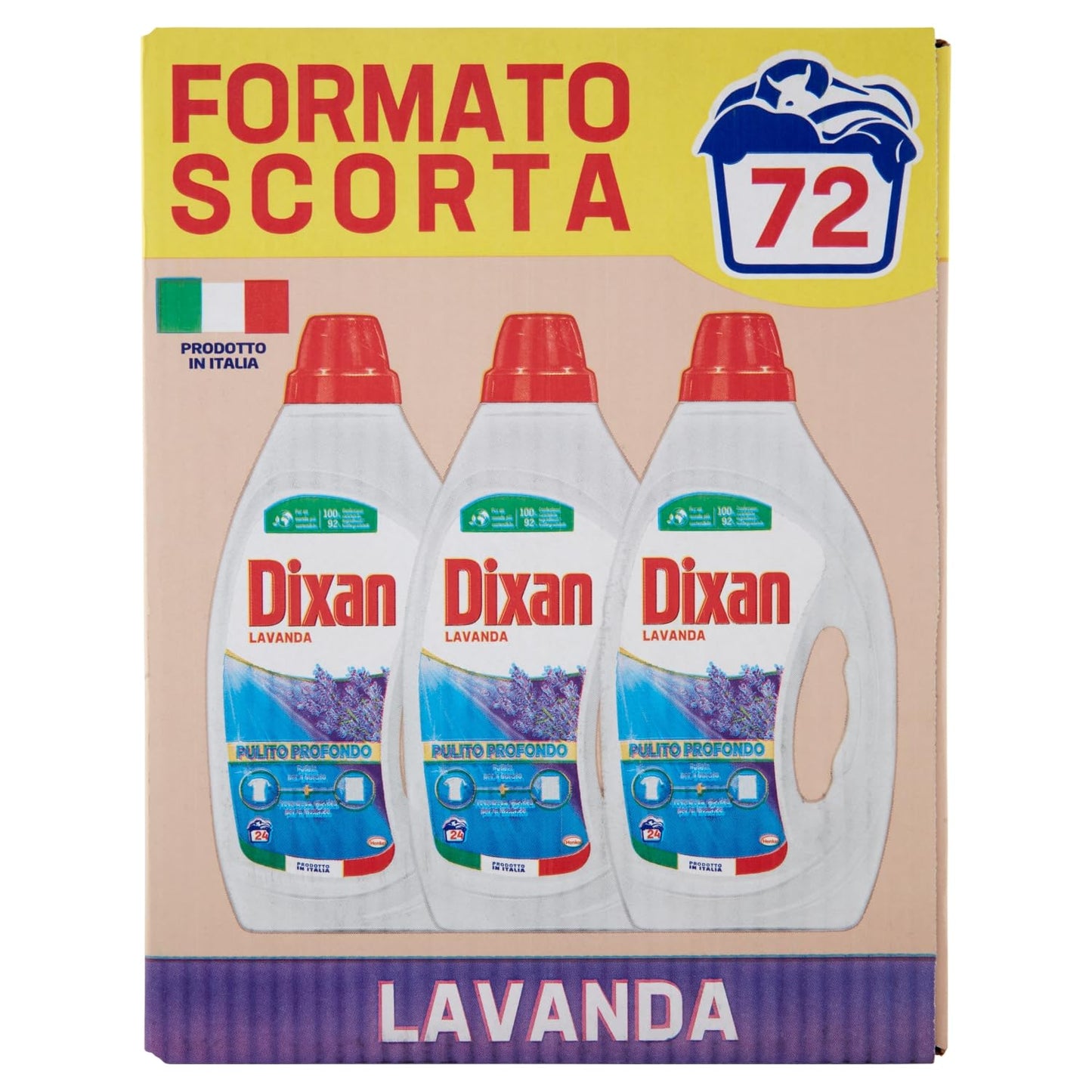 DIXAN Liquido Lavanda 3x24=72 Lavaggi 3 x 1.080 ml