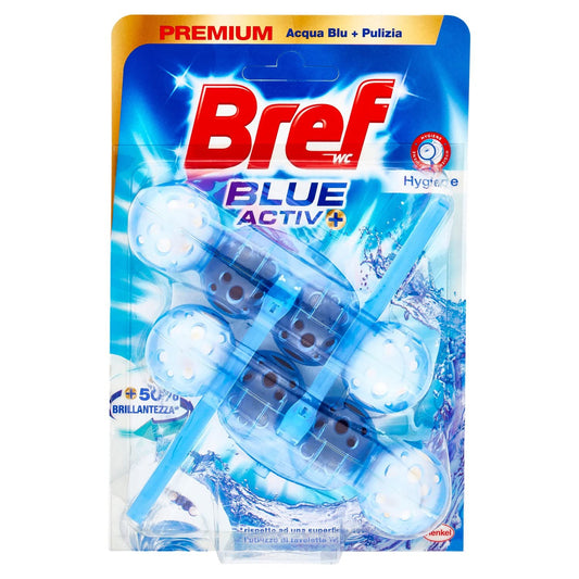 Bref Bref WC Blue Activ+, Detergente Profumatore WC in Pastiglie Igienizzante Bagno, Pulito, Fresco, Duopacco - 100 g
