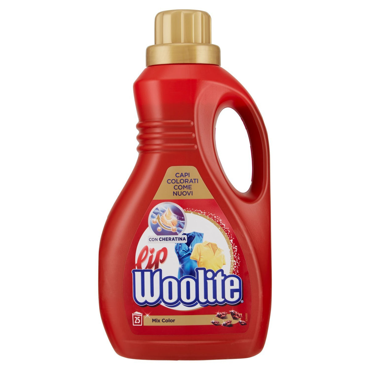 Lip Woolite Detersivo Lavatrice Liquido, Detersivo per Capi Delicati, Capi Colorati, Mix Color, 200 Lavaggi, 8 Confezioni da 25 Lavaggi - 1530 g