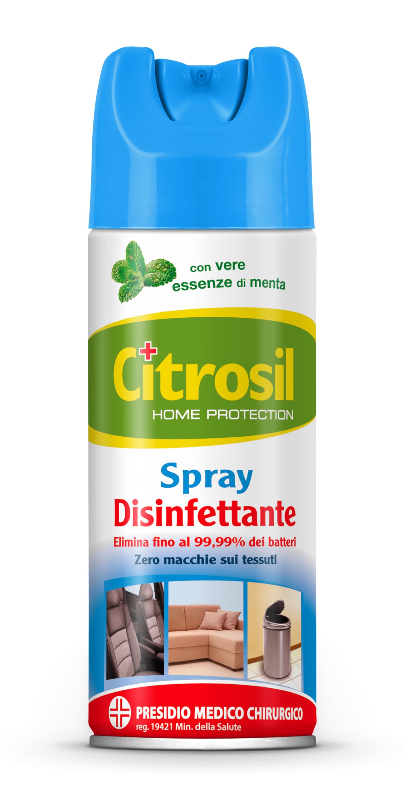 Citrosil Home Protection - Spray Disinfettante Superfici Multiuso, Elimina Fino al 99,9% dei Batteri, con Vere Essenze di Menta, 300 ml x 3 Confezioni