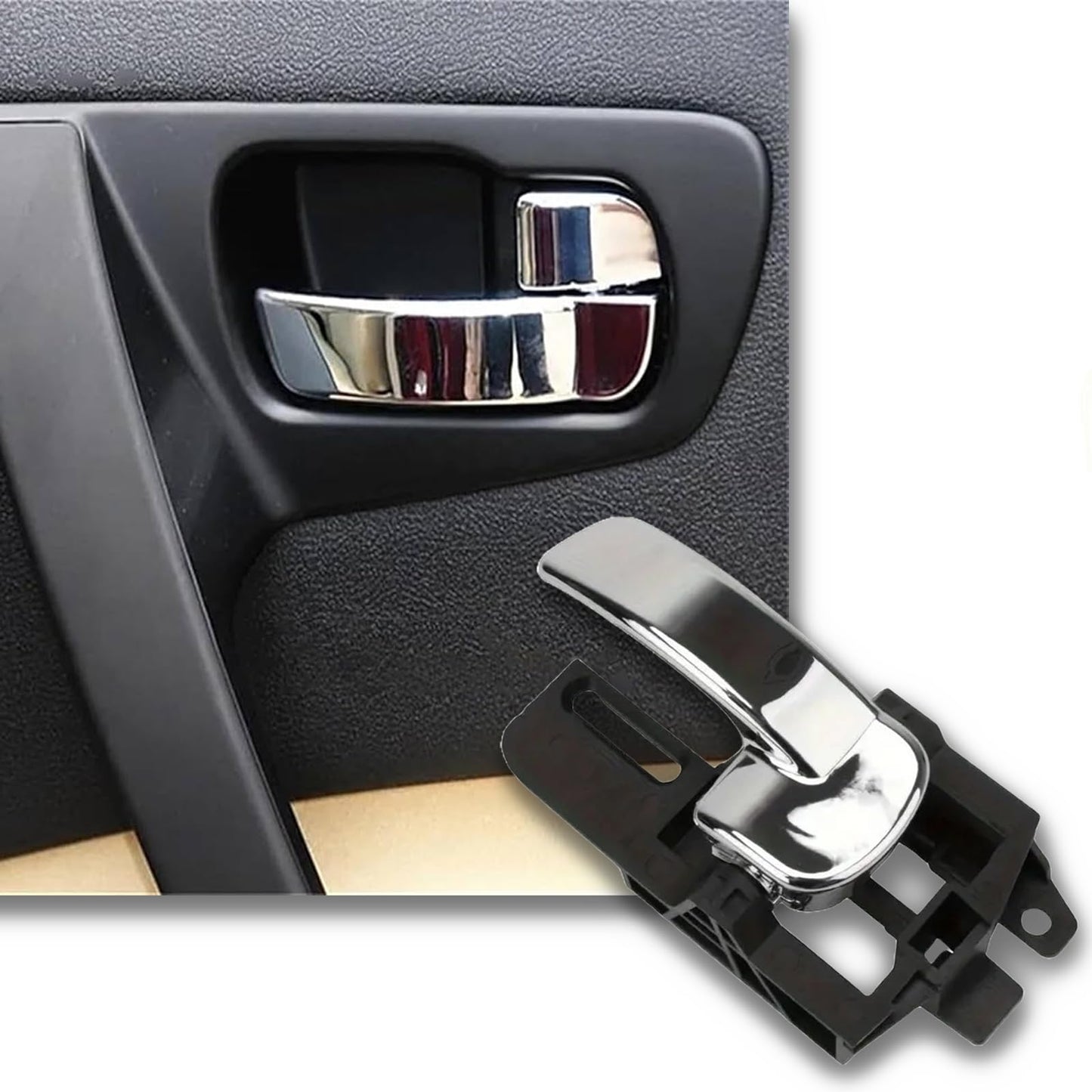 CG94 - Maniglia Apriporta Interna Anteriore e Posteriore Compatibile per Auto N. QASHQAI 2007-2010 - Cromata Sinistra