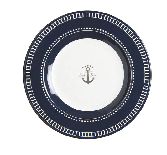 Marine Business Sailor Soul Piatto da Dessert con Design Elegante, Multicolore, Taglia Unica