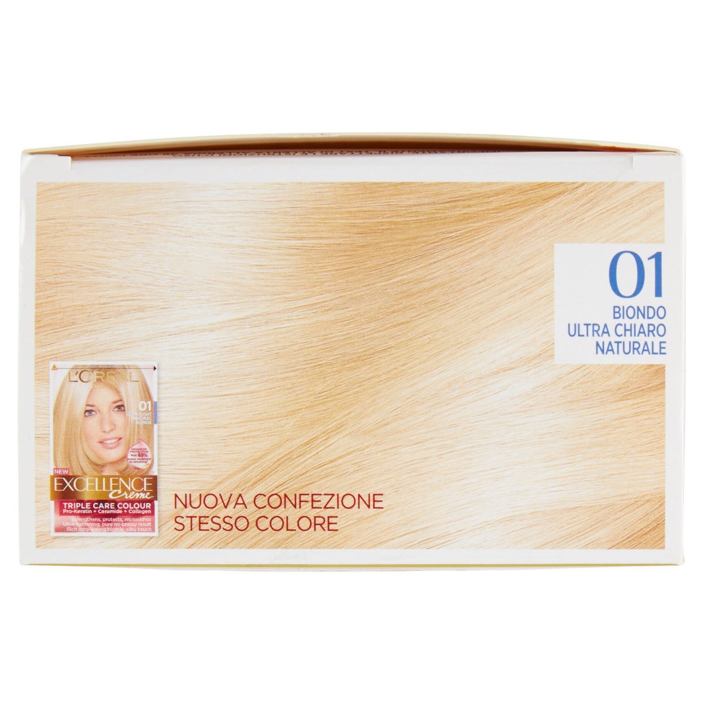 l'Oréal Paris Excellence Crema Colorante Triplo Trattamento Avanzato, 01 Biondo Ultra Chiaro Naturale - 1 Pacco