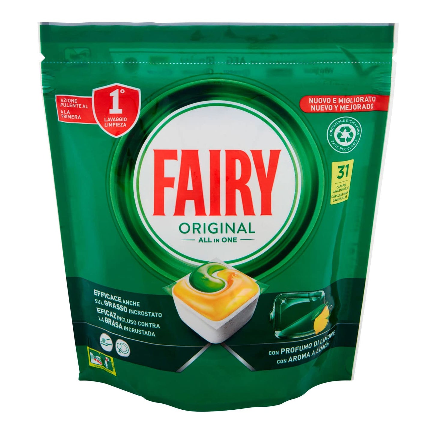 Fairy Tab Lavastoviglie Caps Original 31 Pezzi, 31pz