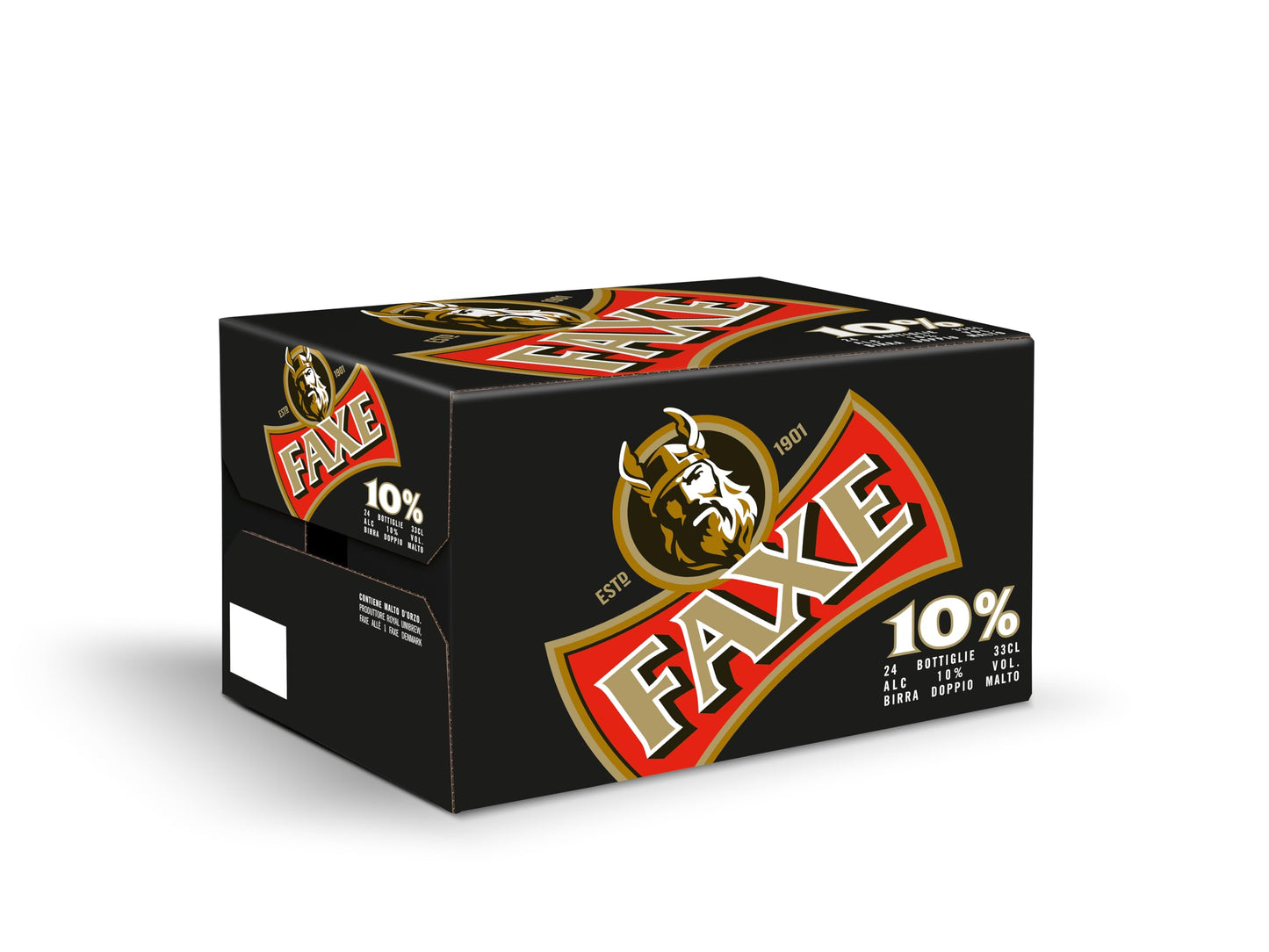 Faxe - 24 Bottiglie da 33 cl, Birra Forte Doppio Malto, Gradazione Alcolica 10°C, Strong Lager con Profumo Fruttati e Malto, Senza Additivi e Alcol Aggiunto