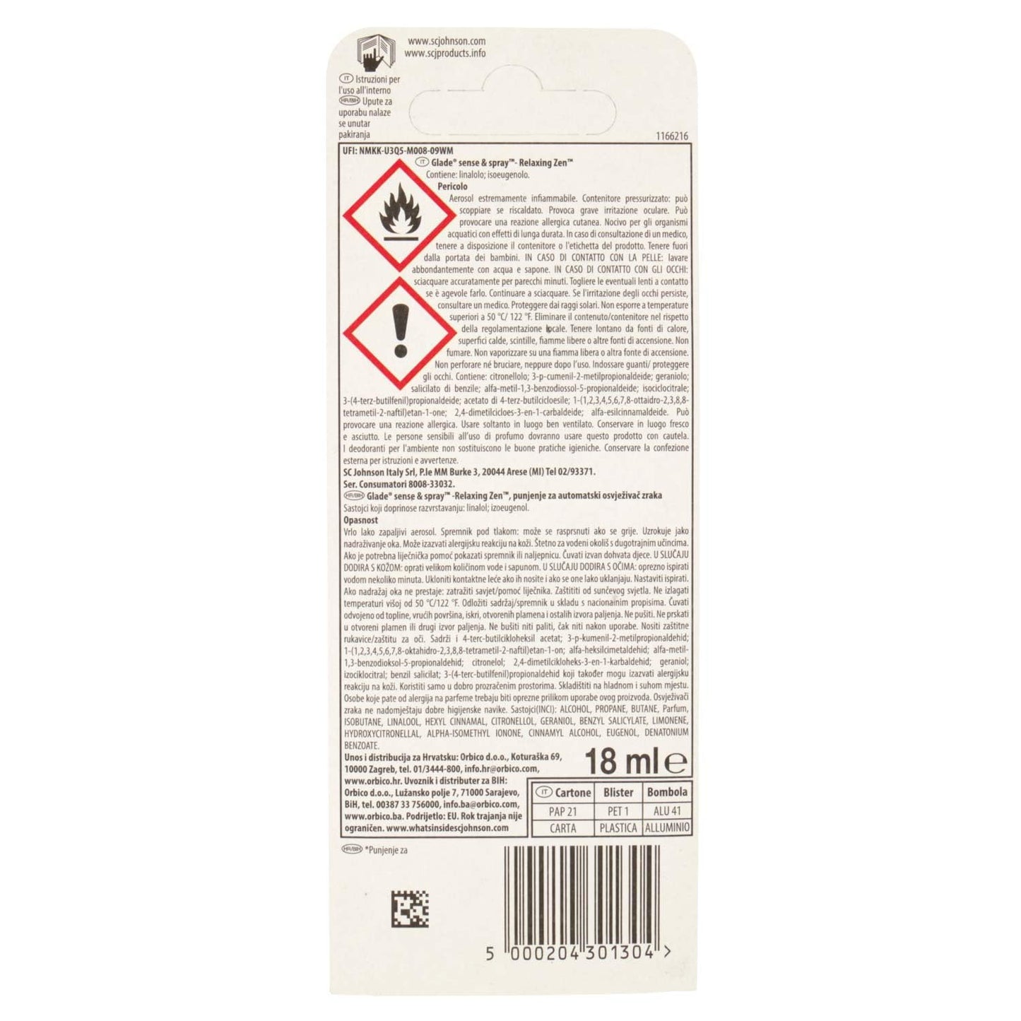 Glade Deo Ambiente Ricarica S&S Mix1 Rz-Mu-Va, 18ml