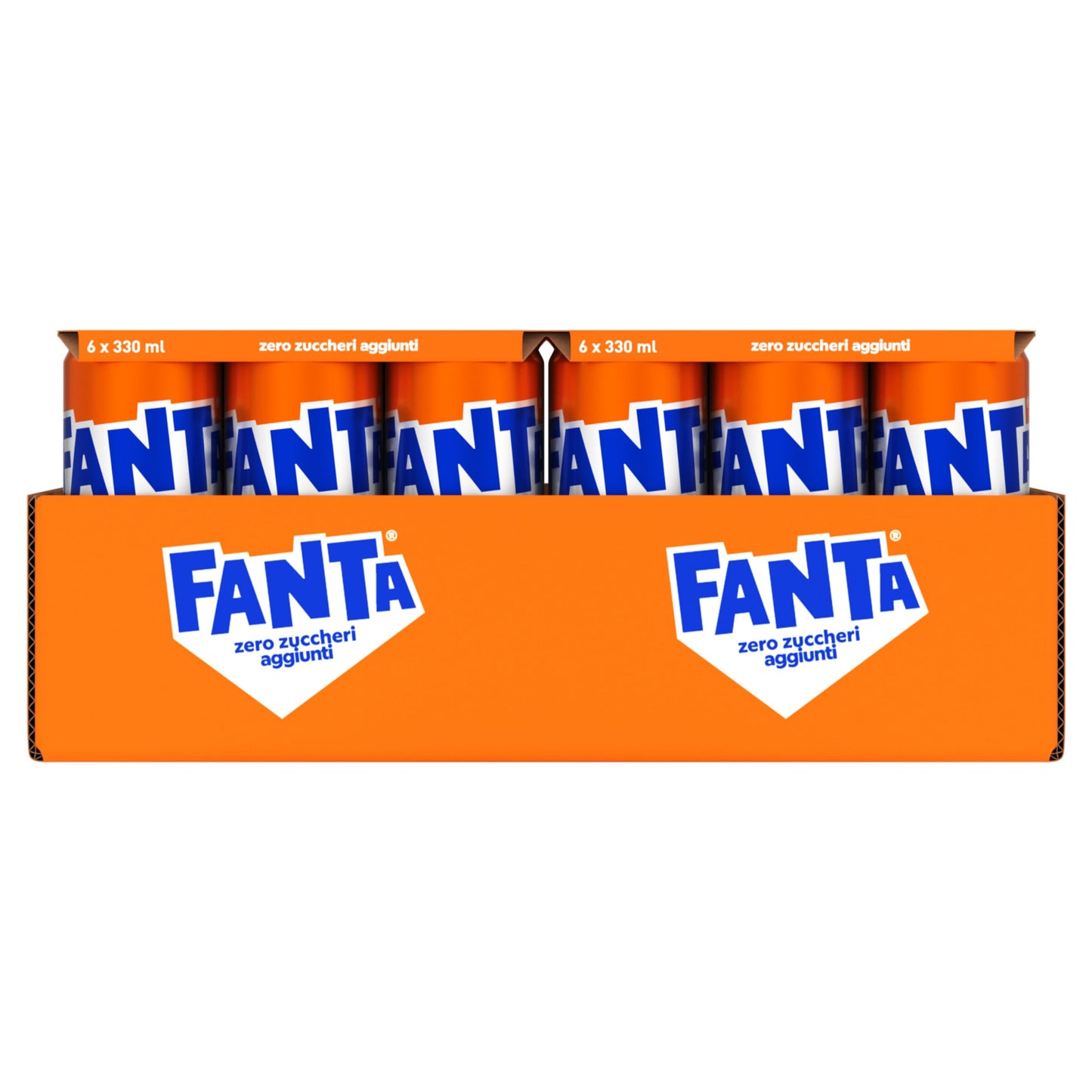 Fanta Zero Zuccheri Gusto Arancia, con Succo di Arance Italiane, Senza Zuccheri Aggiunti e Conservanti, Lattina 100% riciclabile, Gusto Rinfrescante - 24 lattine da 330 ml