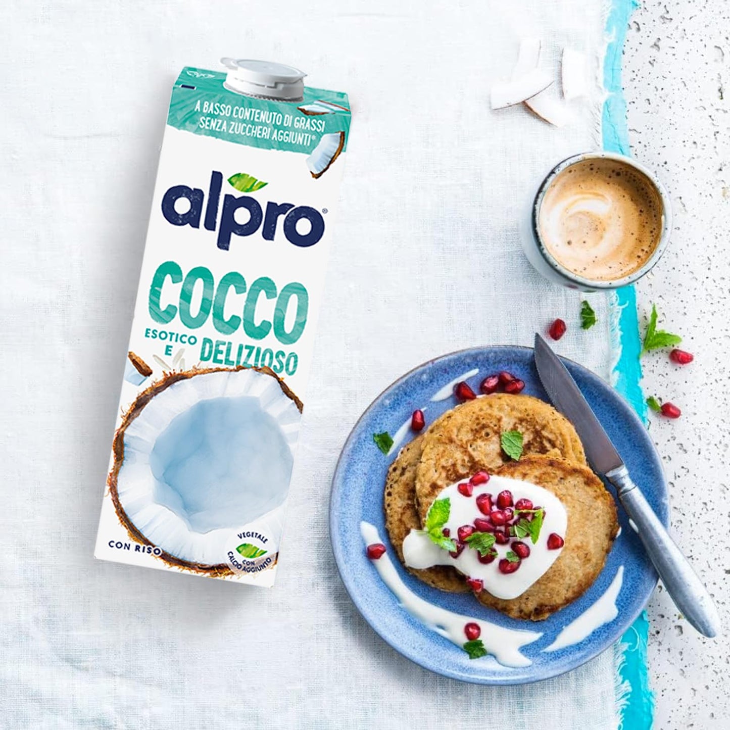 ALPRO CLASSICO, Bevanda al COCCO, 100% vegetale con vitamine B2, B12 e D (8 confezioni x 1 Litro)
