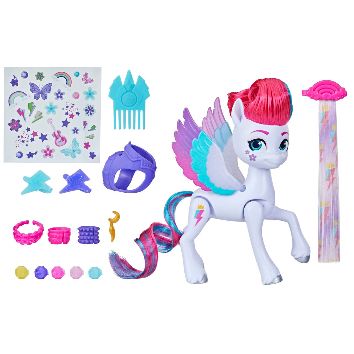 My Little Pony Zipp Storm Look alla moda, statuetta alla moda con accessori