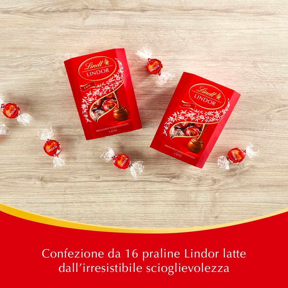 Lindt Lindor Praline di Cioccolato al Latte 16 Cioccolatini, Confezione 200g