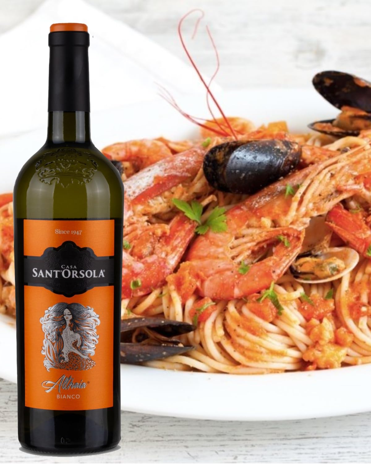 Casa Sant'Orsola - Althaia Vino Rosso e Bianco in Confezione Regalo con Gessetti, Selezione di Uva Italiana, 2x750ml