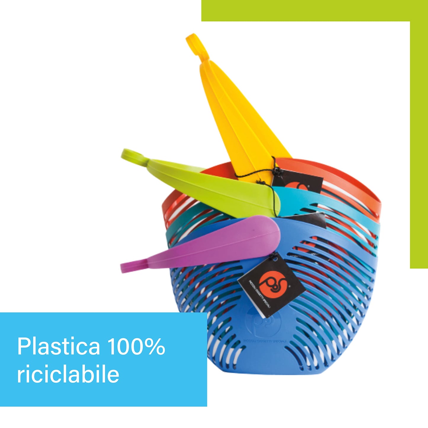 Ecoplast, Cesto Porta Mollette Bucato, Pratico e Comodo, Multiuso, Dotato di Gancio, Ideale da Appendere, Capiente e Resistente, Colore Arancione, Made in Italy
