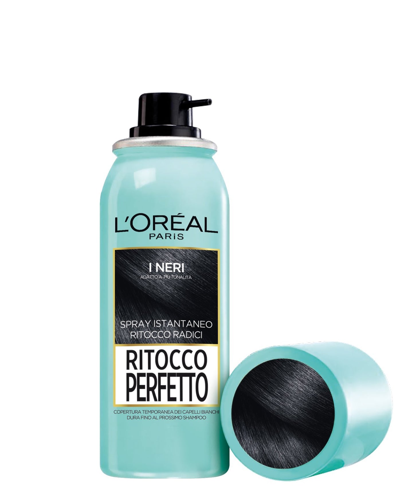 L'Oréal Paris Ritocco Perfetto Spray Ritocco Radici, Colorazione Ricrescita, Copre i Capelli Bianchi e Dura 1 Shampoo, I Neri, 75 ml