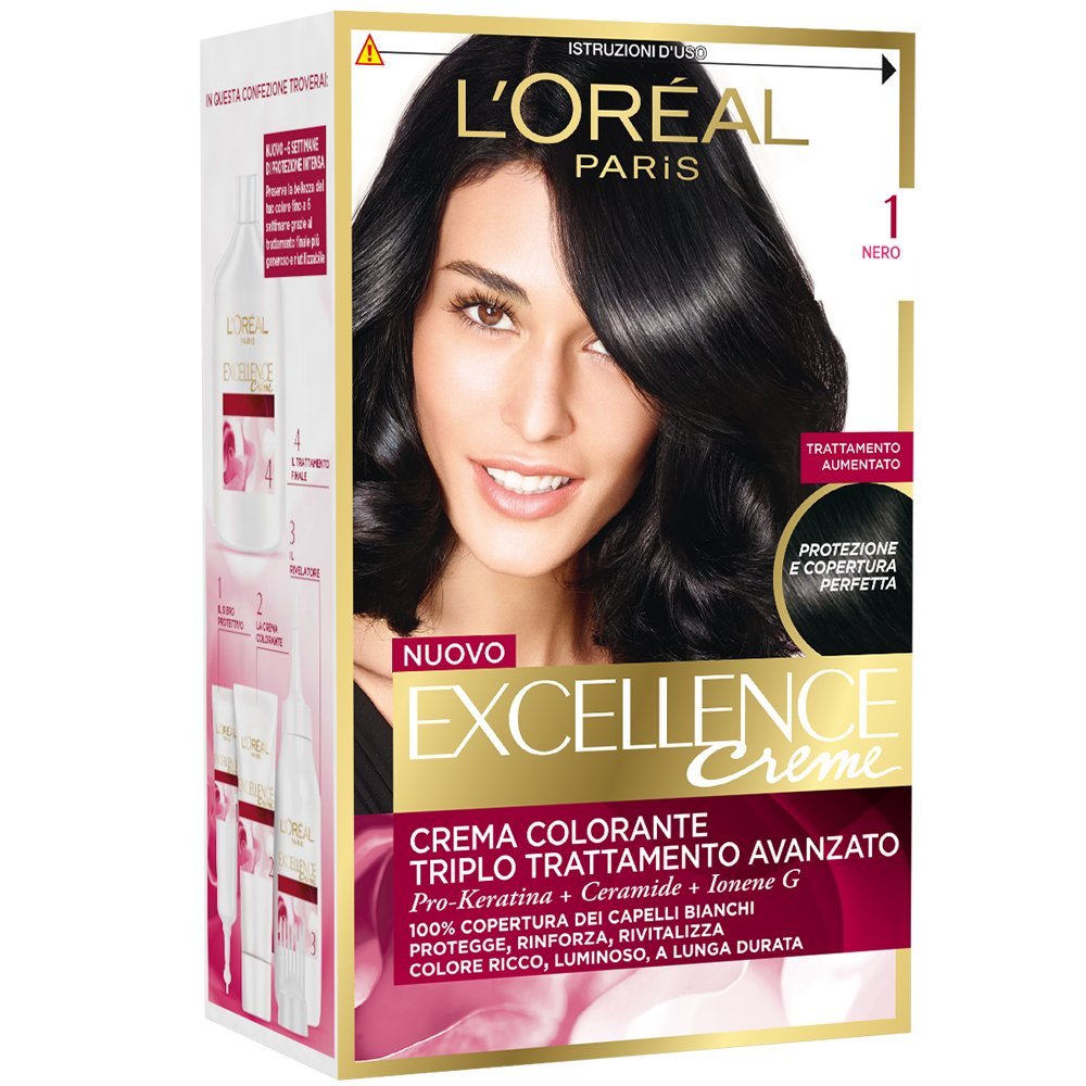3 X L'OREAL EXCELLENCE CREME 1 NERO Tintura capelli crema colorante donna loreal