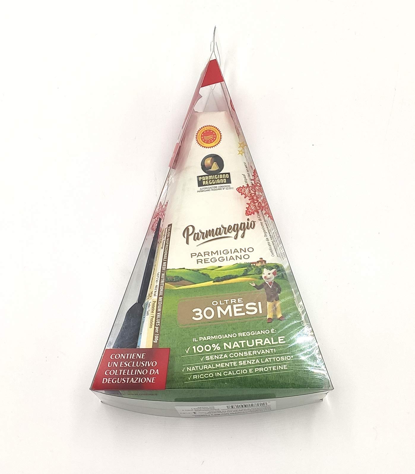 PARMAREGGIO - Parmigiano Reggiano oltre 30 MESI - Forma spicchio da 500 gr - Confezione regalo con coltellino omaggio