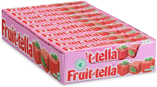 20 PACCHETTI CARAMELLE MORBIDE FRUITTELLA FRAGOLA STRAWBERRY STICK CARAMELLA