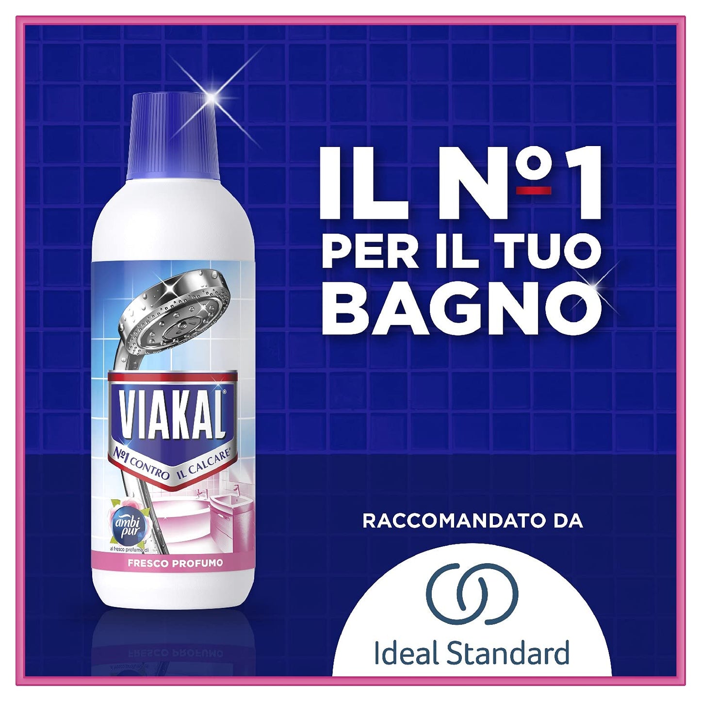 Viakal Anticalcare, Detersivo Liquido per Bagno 10 x 515 ml, Fresco Profumo Ambi Pur, Rimuove Sporco e Batteri, Azione Totale Sul Calcare, Adatto alle Superfici del Bagno, Maxi Formato