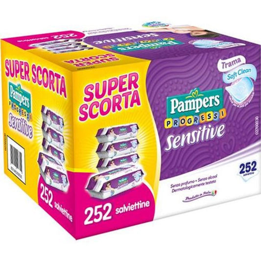 Salviette Pampers Progressi Sensitive Super Scorta - 252 Piezas