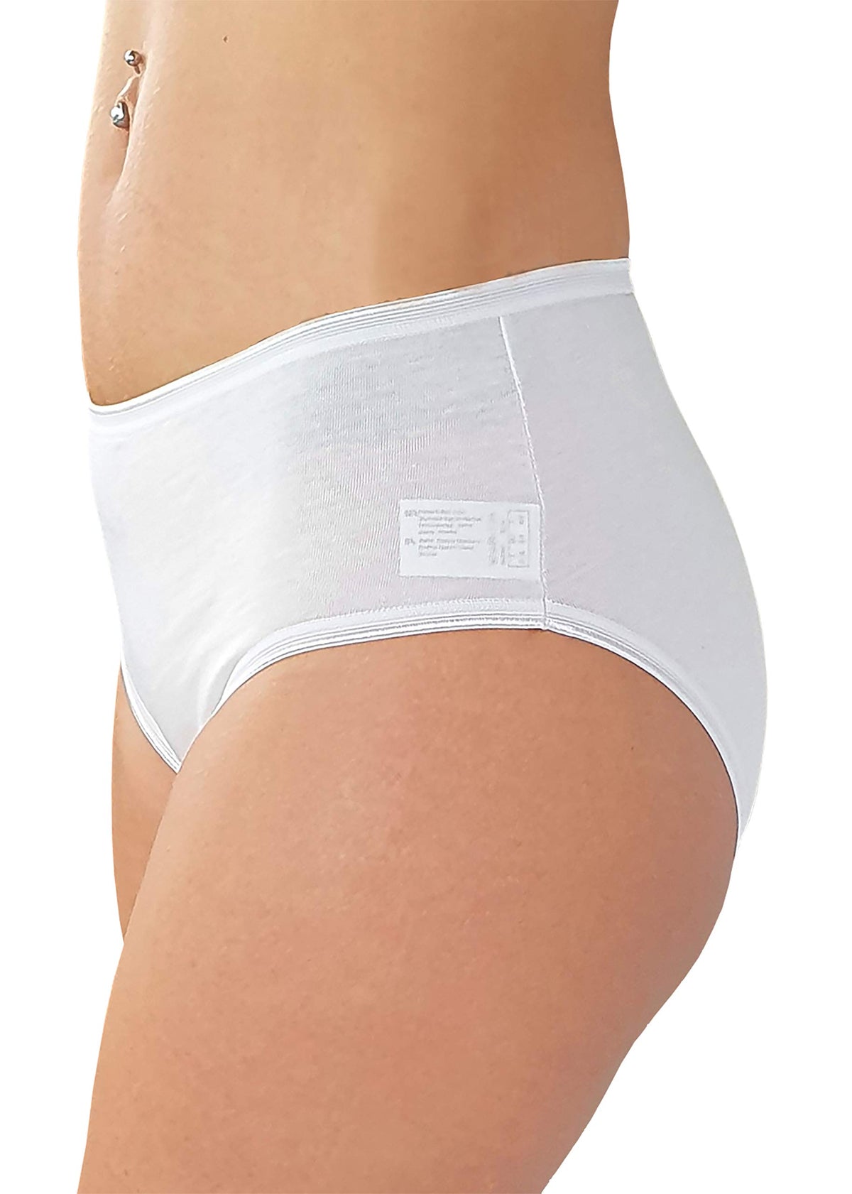 Cotonella Slip Midi Donna in Cotone Elasticizzato Art. 3940 - Confezione da 6 Pezzi - Colori Bianco E Nero