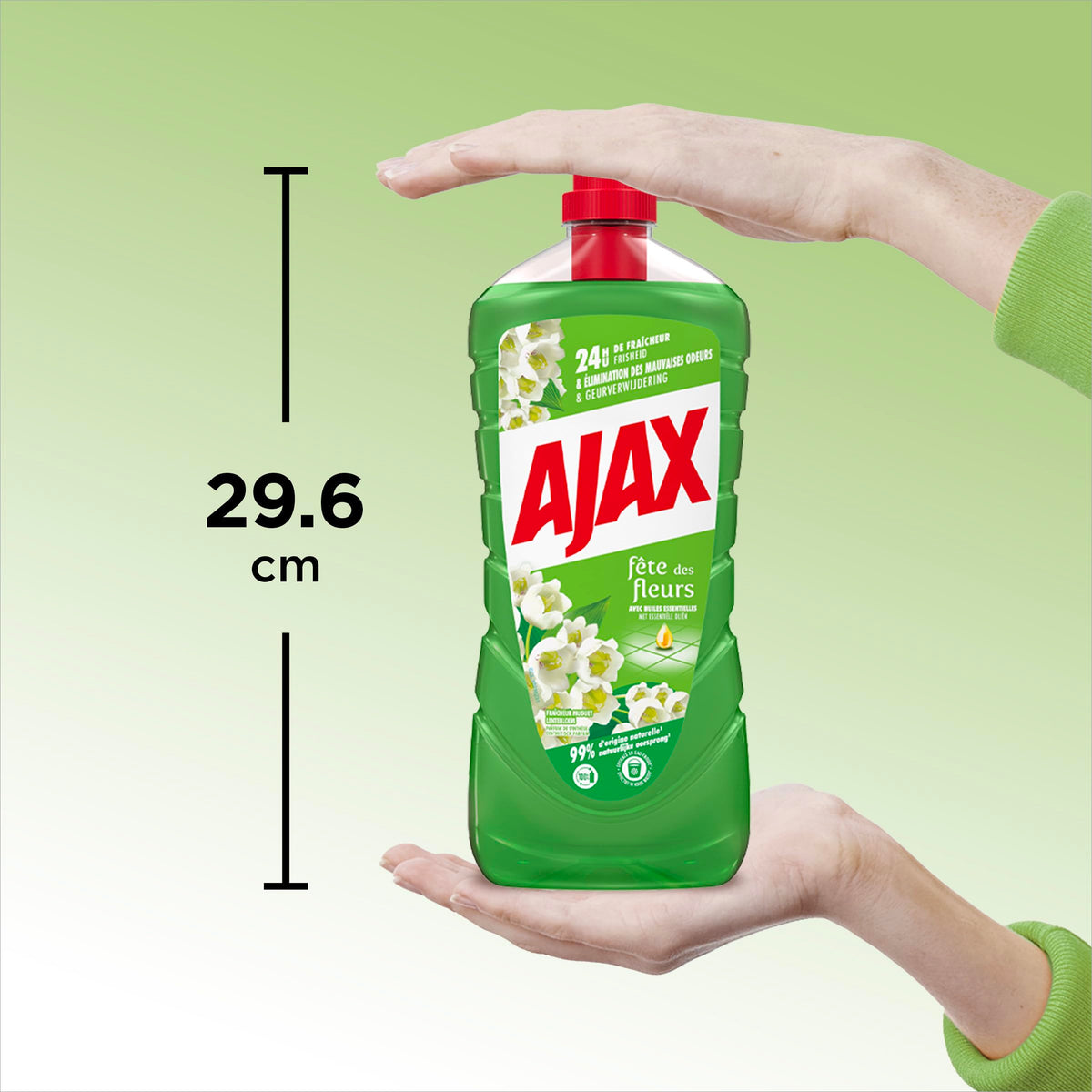 AJAX - Detergente per la pulizia dei pavimenti e multi superfici Ajax Festa dei fiori mughetto - agisce contro tutti i tipi di sporco - Set 3 x 1250 ml