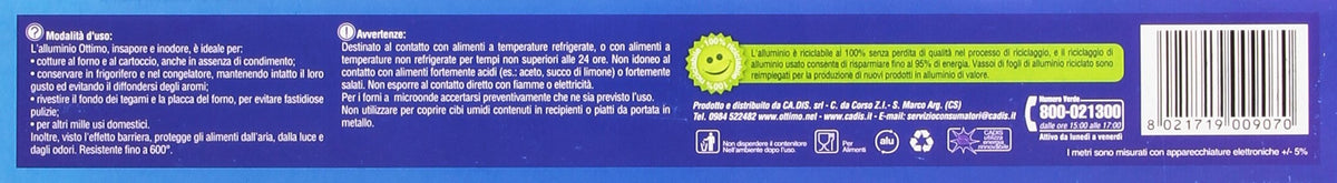 Ottimo - Carta Stagnola Alluminio Super Forza, 30 Metri - 2 confezioni [60 m]