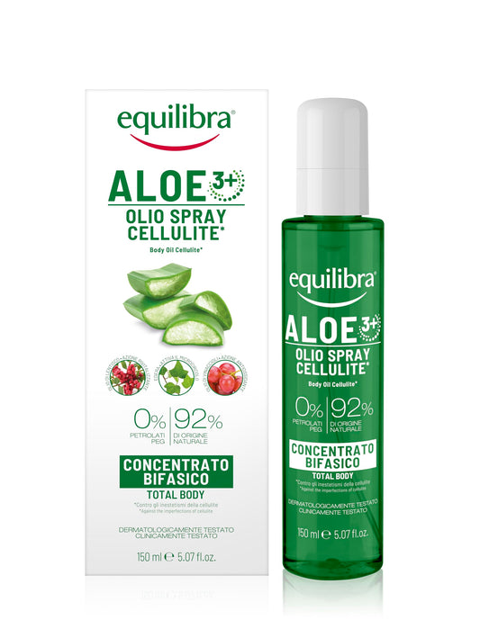 Equilibra, Olio Corpo Cellulite* Concentrato Bifasico, 150ml, con Aloe Vera Equilibra, Attivo Vegetale da Microalga, Estratto di Ippocastano, Olio di Lentisco, Olio di Vinaccioli, ed Edera