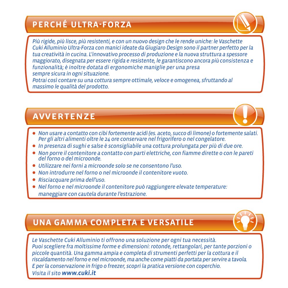 Cuki Vaschette Alluminio - Doppia Forza - 12 porz - rettangolari [RS74G] - 6 confezioni da 2 pezzi