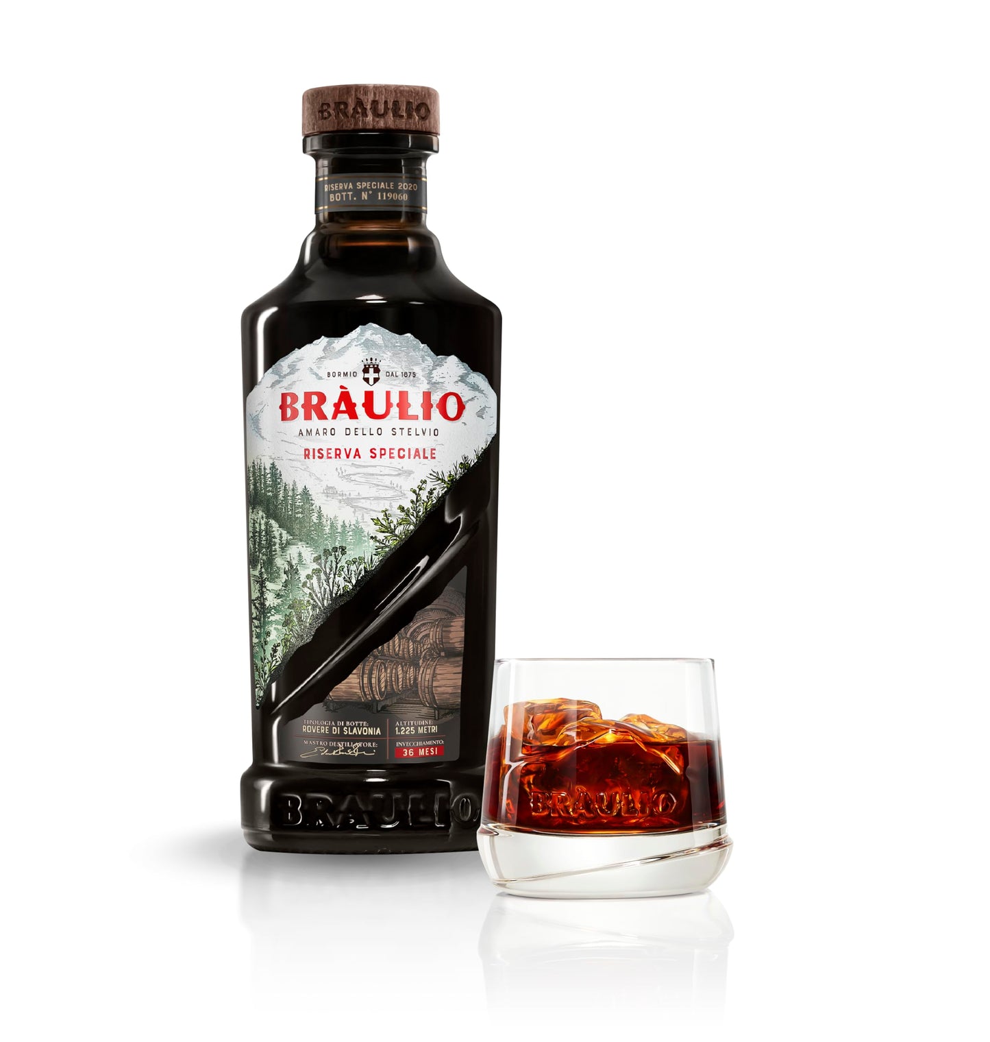Braulio Riserva Speciale - Amaro dello Stelvio alle Erbe, 70 cl, Invecchiato 36 Mesi, 24,7% Vol