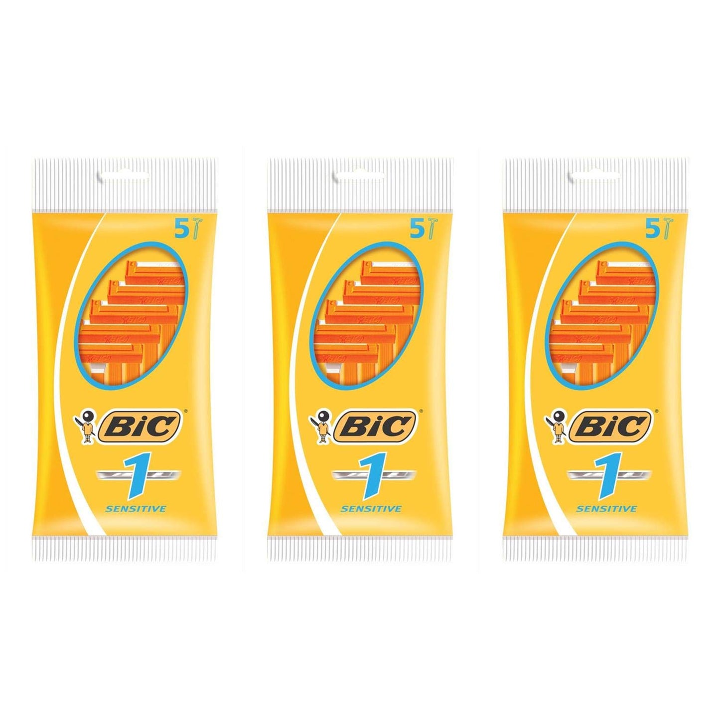 BIC – Set di 3 buste X 5 Rasoio N ° 1 – 1 Lama Pelli Sensibili