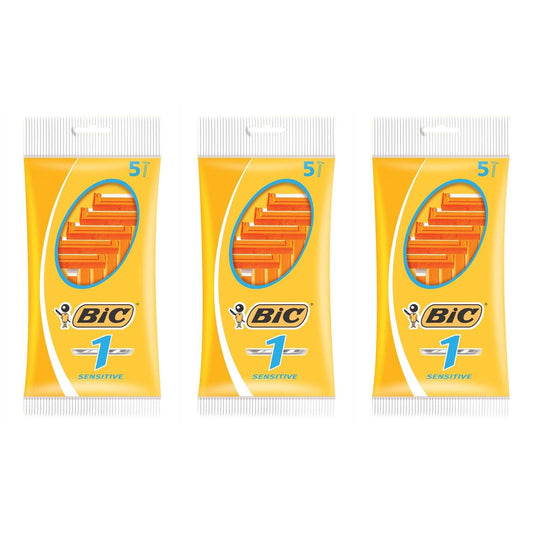 BIC – Set di 3 buste X 5 Rasoio N ° 1 – 1 Lama Pelli Sensibili