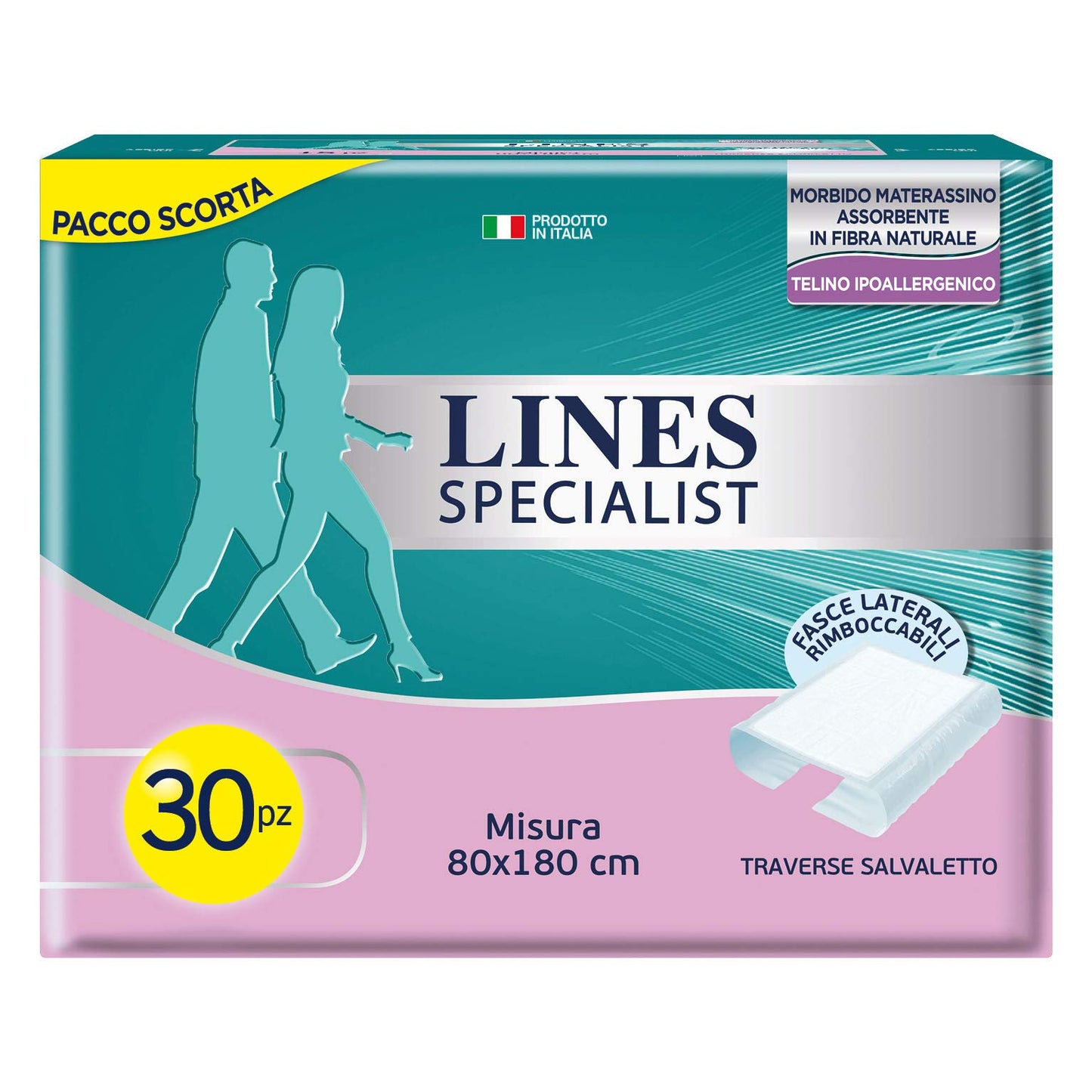 Lines specialist traversa 80x180 cm x 30 pezzi - 2 confezioni da 15 pezzi