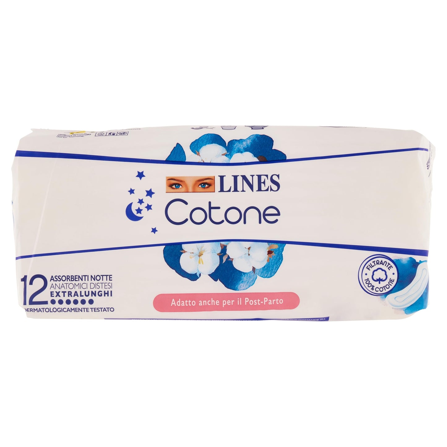 Lines Cotone Notte anatomico disteso extralungo 12 pz assorbenti