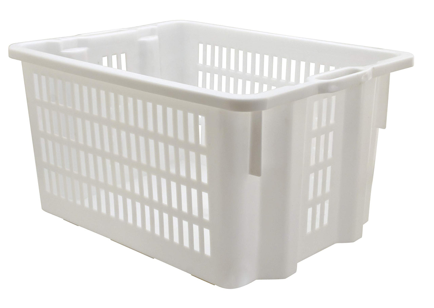 Mobil Plastic cesta per pane - cassa traforata in plastica per alimenti sovrapponibile e impilabile 50 litri con manici - colore bianco neutro