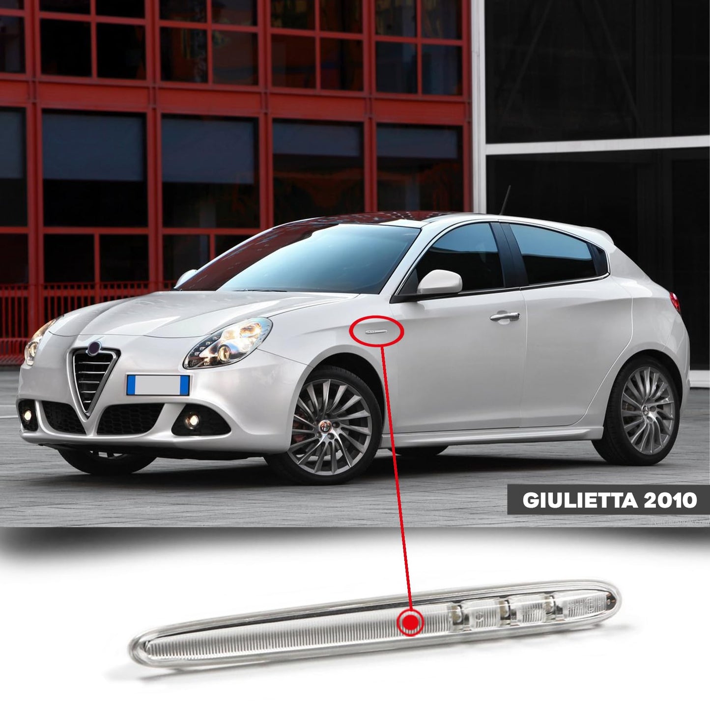 CG94 - Fanale Laterale Compatibile per Auto A. ROMEO GIULIETTA 2010 a Led Sinistro