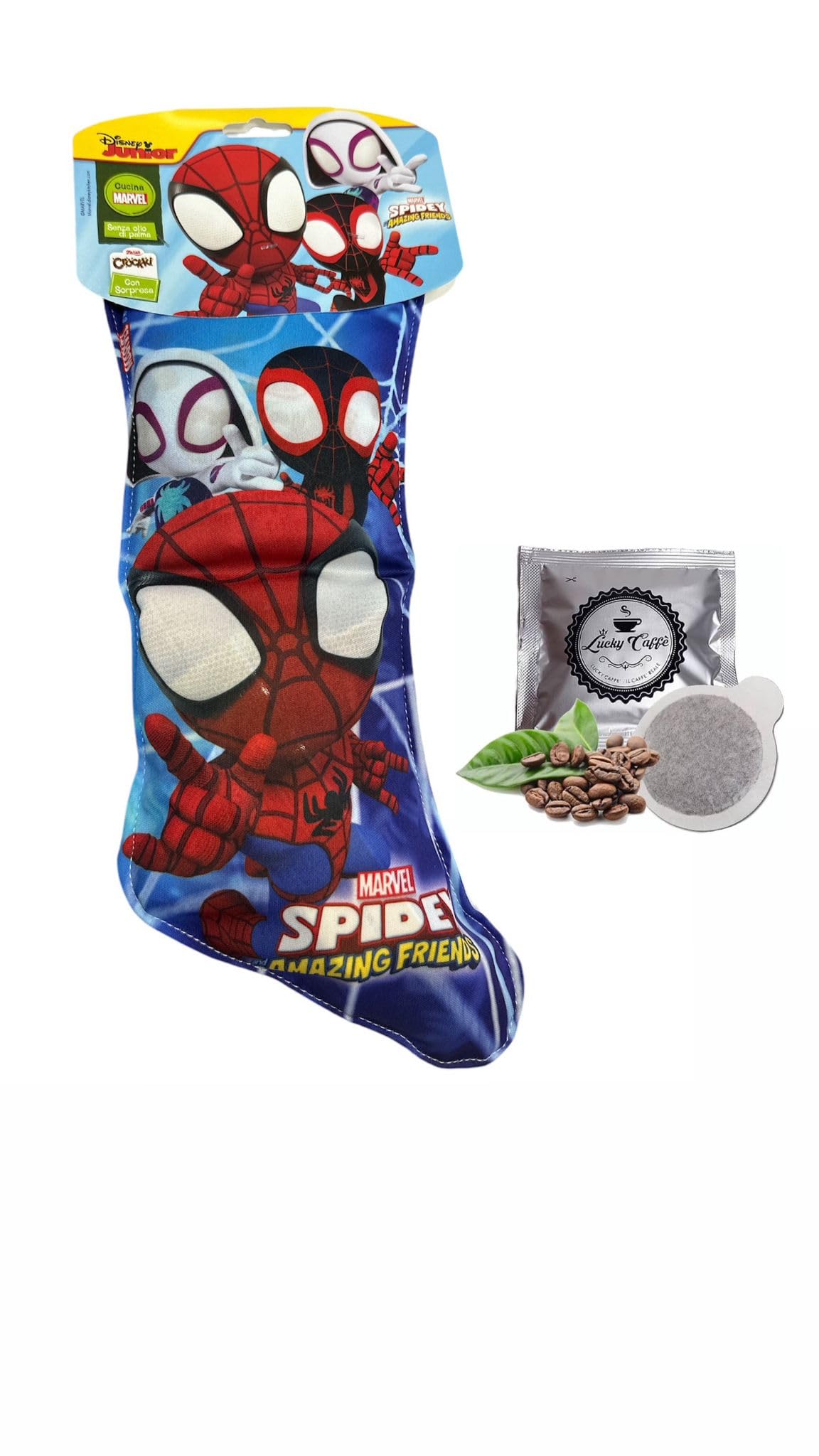 Luigi Zaini Calza SPIDEY FRIENDS gr 138 + OMAGGIO 2 CIALDE LUCKY CAFFE'