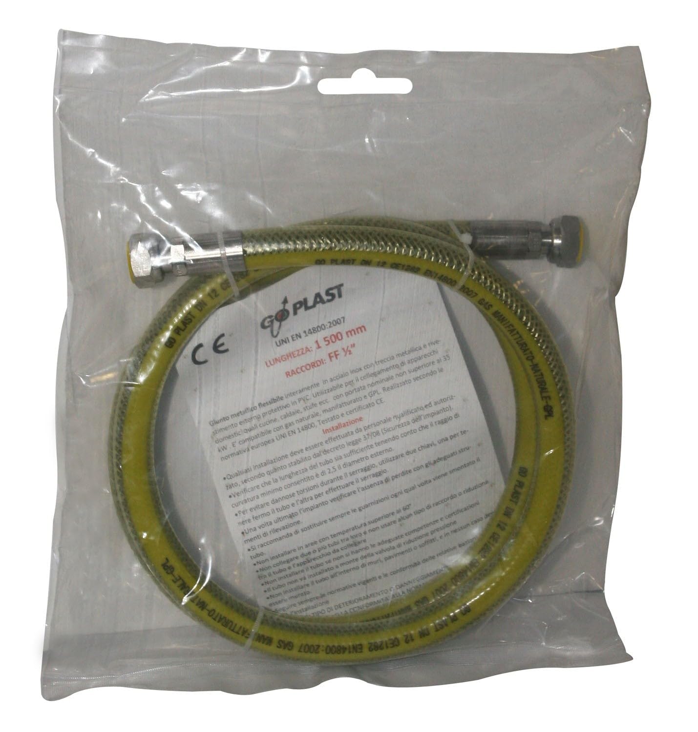 Tubo Per Gpl/Metano Tubo In Acciaio Inox, Rivestito Con Guaina Pvc A Norma Uni En 14800. Pressione Max 6 Bar.