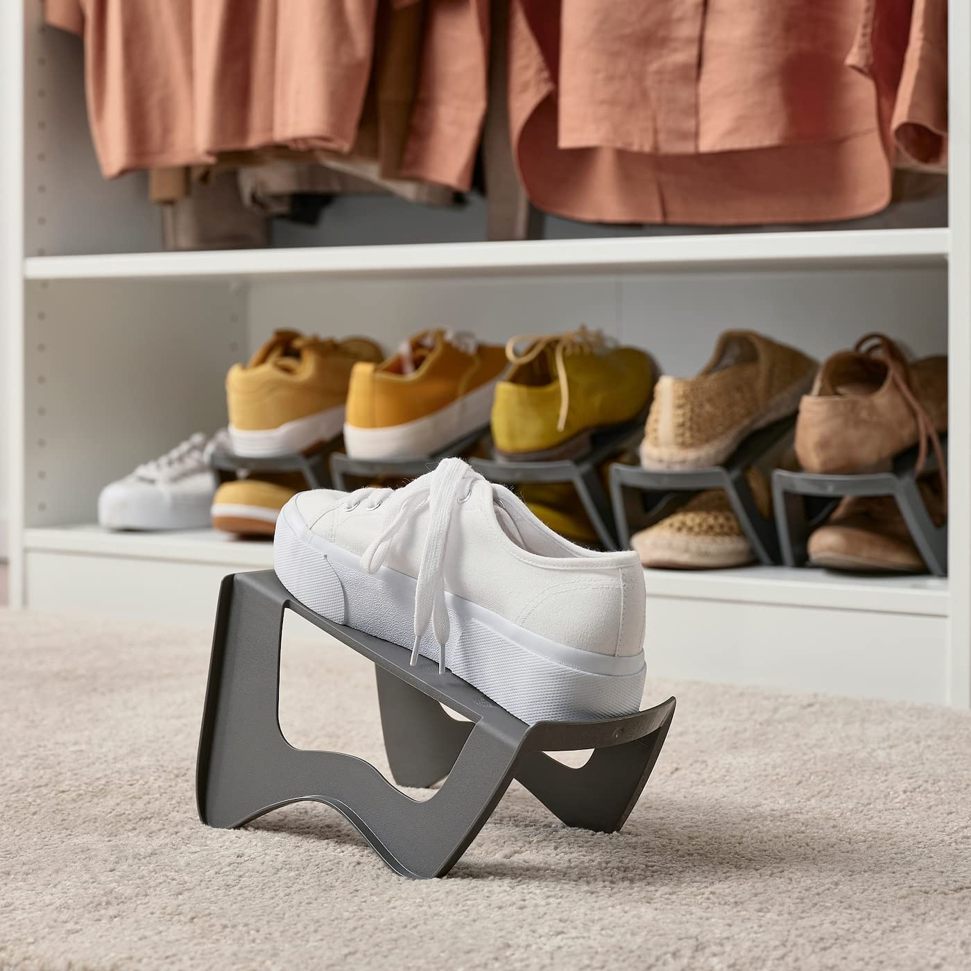 Ikea MURVEL - Set di 4 organizer per scarpe, 14 x 14 x 24 cm, colore: Grigio