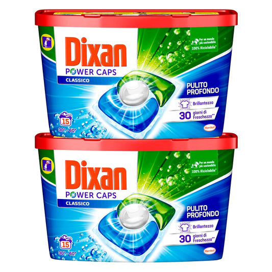 2x Dixan Power Caps Classico Detersivo in Capsule per Lavatrice