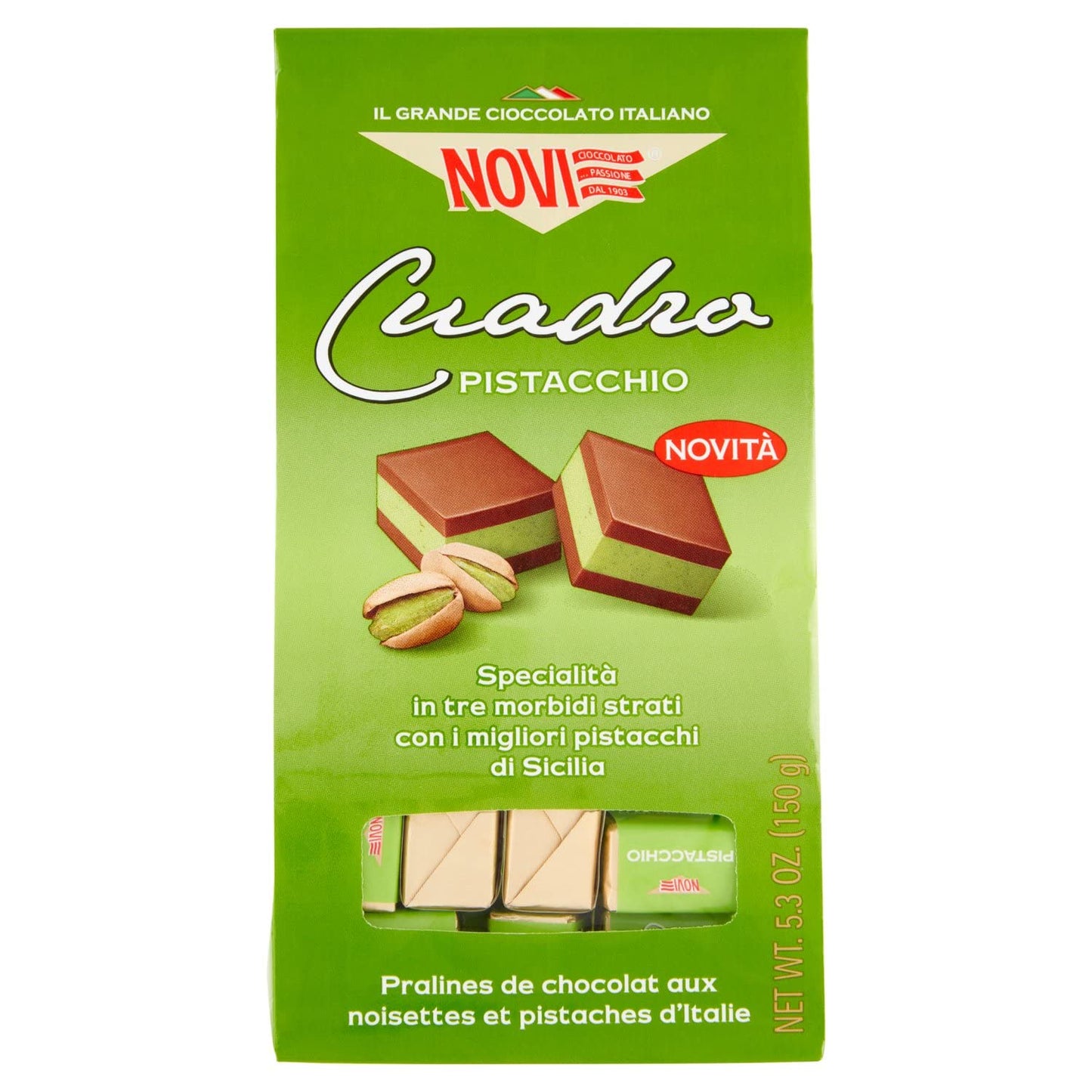 Novi Cioccolatini Cuadro Pistacchio, 150g