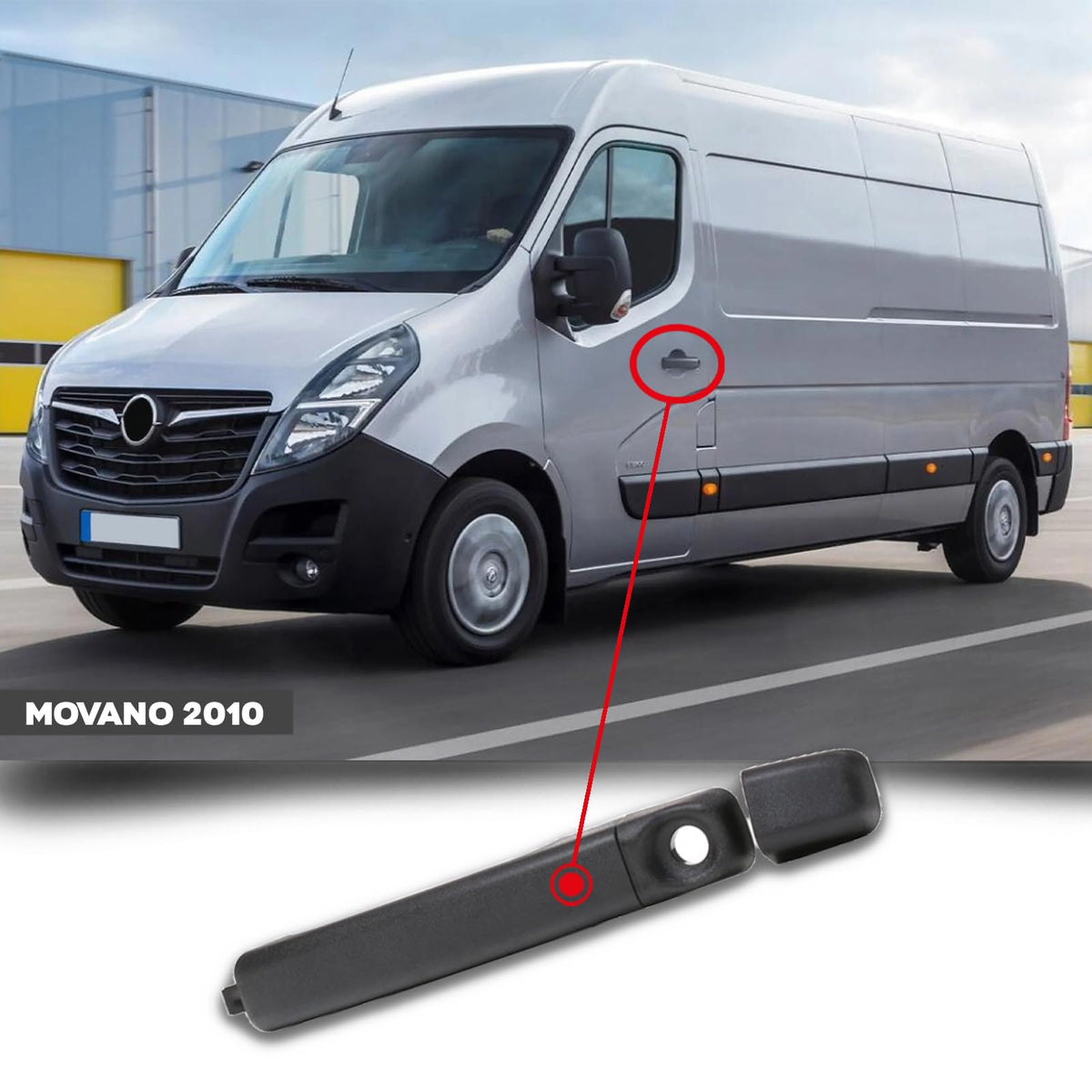 CG94 - Maniglia Esterna Anteriore e Posteriore Compatibile per Auto NV400 2010 - MASTER 2010 - MOVANO 2010 Nera DX=SX - Anteriore = Posteriore