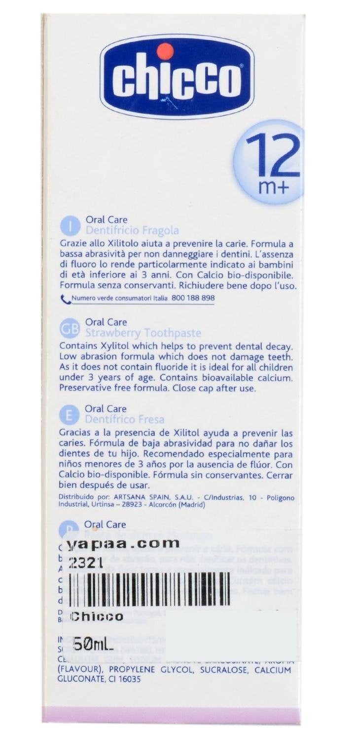 Chicco - Dentifricio, Fragola , 50 ml