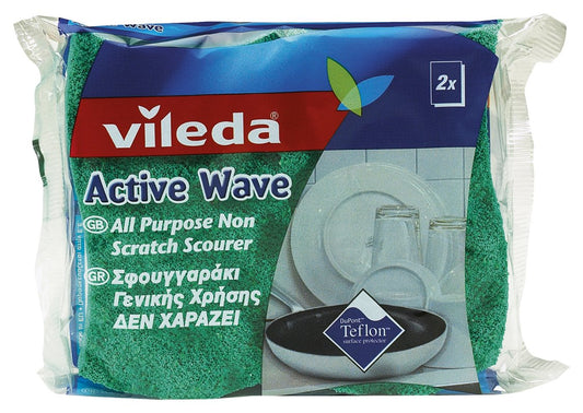 Vileda - Ondattiva Milleusi, spugna abrasiva antigraffio - 14 confezioni da 3 spugne [42 spugne]
