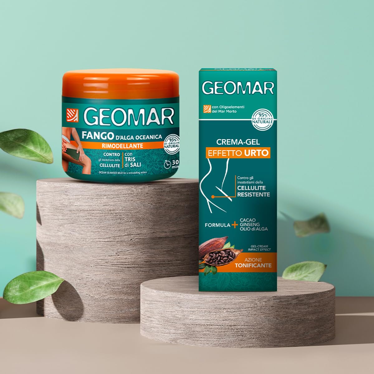 GEOMAR | Crema Gel Effetto Urto, Azione Tonificante Contro gli Inestetismi della Cellulite Resistente, Ingredienti 95% di Origine Naturale, Made in Italy, 200 ml