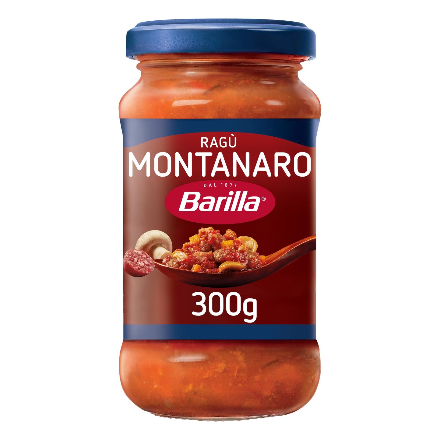 Barilla Sugo Ragù Montanaro, Salsa Pronta al Pomodoro con Salsiccia e Funghi, Sugo Pronto, Confezione da 8x300g