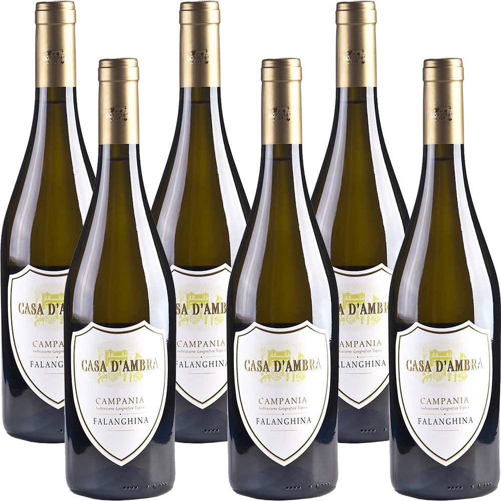 Falanghina IGT | Casa d'Ambra | Vino Bianco della Campania | Confezione da 6 bottiglie da 75 cl | Idea Regalo